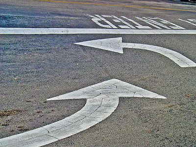 white arrow pavement road painted signage thumbnail