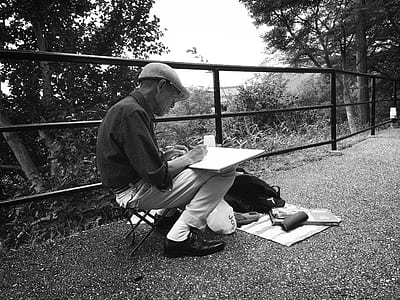 black-and-white, man, person, creative thumbnail