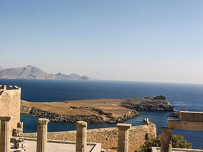 Landscape of the coast with ruins in Cyprus thumbnail