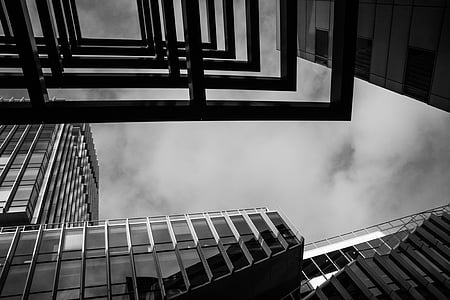 grayscale photography of concrete structures thumbnail