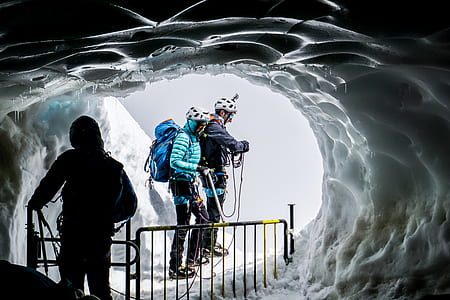 two person wearing harness surrounded by snow thumbnail