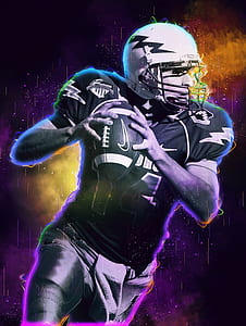 football player holding football poster thumbnail
