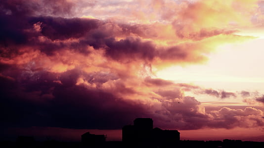 dawn, sky, sunset, clouds thumbnail