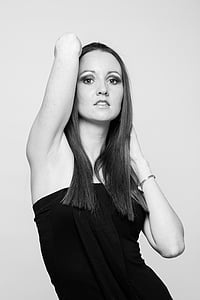 model, young woman, black and white, portrait, attractive, adult thumbnail