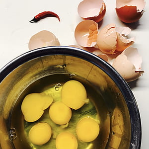 eggs on stainless steel bowls thumbnail