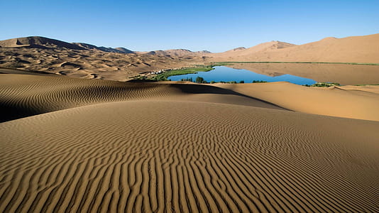 landscape, sand, water, desert thumbnail