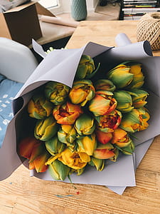 Green and Yellow Artificial Flower Bouquet thumbnail