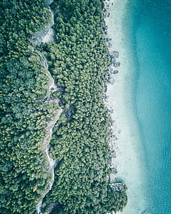 aerial photography of blue beach thumbnail