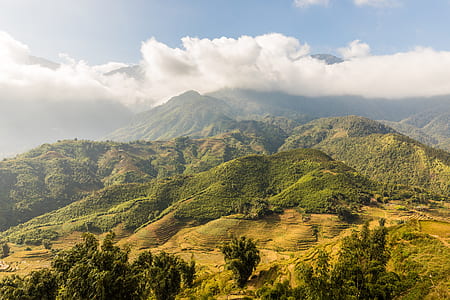 aerial photography of green mountains thumbnail