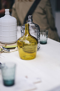 Coloured decorational bottles in various places thumbnail