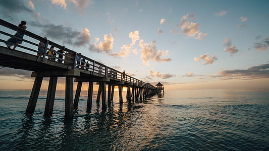 Pier on Sea Against Cloudy Sky thumbnail