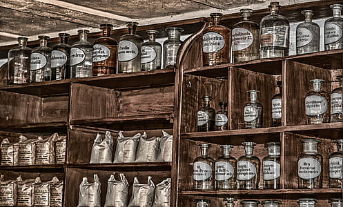 bottle and sachet lot on shelf thumbnail