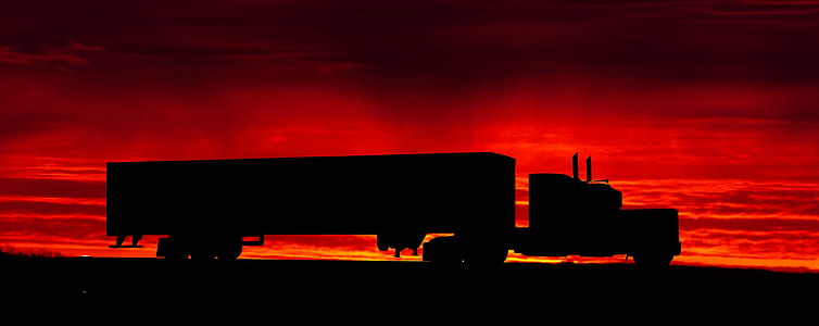 silhouette of freight truck thumbnail