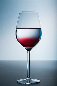 closeup photo of clear long-stem wine glass with beverage thumbnail