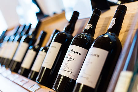 wine bottles on rack thumbnail