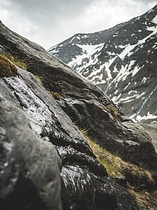 Rocky Mountain With Green Grasses at Daytime thumbnail