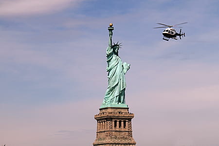 Statue of Liberty, New York near helicopter thumbnail