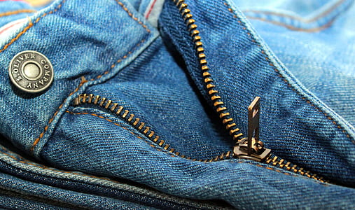 blue denim bottom zipper thumbnail