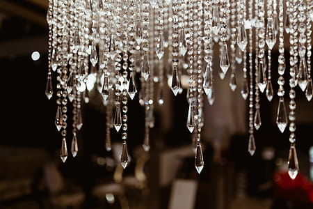 Close up of crystal chandelier thumbnail