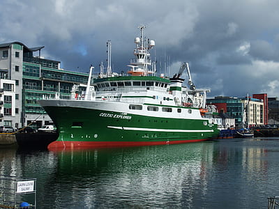 white and green cruiser ship thumbnail