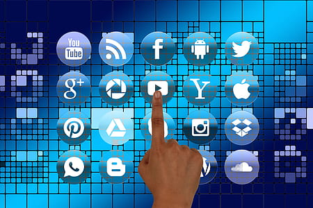 person's right pointed finger on Youtube icon thumbnail