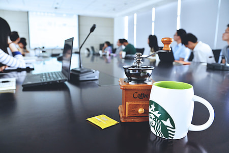 Office meeting and presentation with coffee cup thumbnail