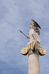 woman holding spear and shield statue thumbnail