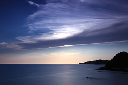 Cold sunset over the sea surface thumbnail