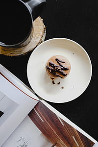 ceramic plate with pastry near mug thumbnail