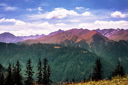 green forest near mountains thumbnail