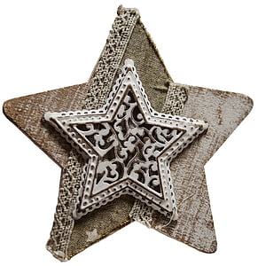 white and brown star wall decor thumbnail