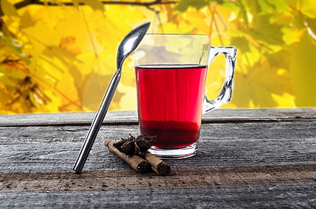 clear glass mug with red liquid inside thumbnail