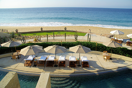 bird's-eye view of patio table with umbrella thumbnail