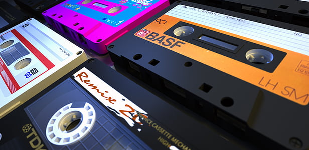 photo of four assorted-color cassette tapes thumbnail