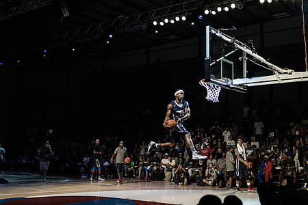 basketball player dunking on basketball hoop thumbnail
