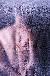 water droplets at clear glass shower stall thumbnail