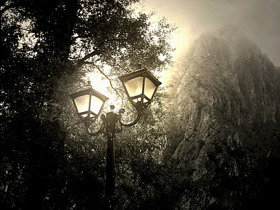 selective color photography of white lamp post thumbnail