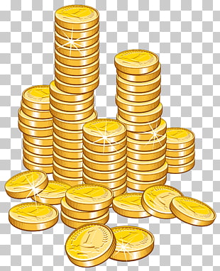 Money Coin , Coins Stack , gold coin lot illustation PNG clipart