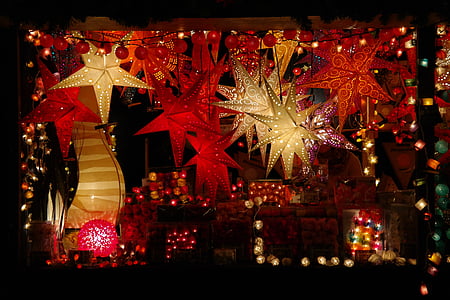red and brown lighted star decor thumbnail