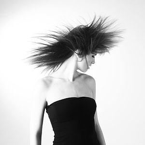 grayscale photo of woman in strapless dress thumbnail