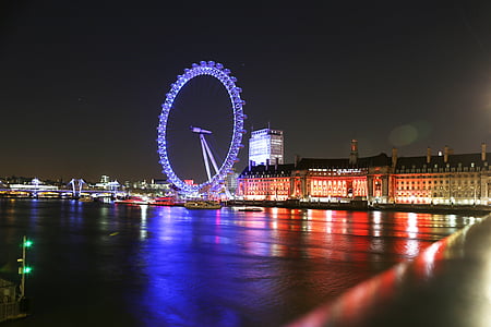 London Eye, United Kingdom during nighttime thumbnail