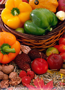 assorted fruits and vegetables on basket thumbnail