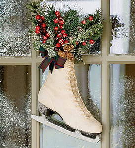 unpaired brown and white ice skate shoe thumbnail