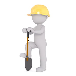person wearing yellow hard hat holding shovel thumbnail