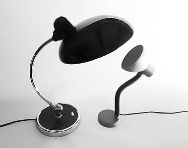 two black and white desk lamps thumbnail