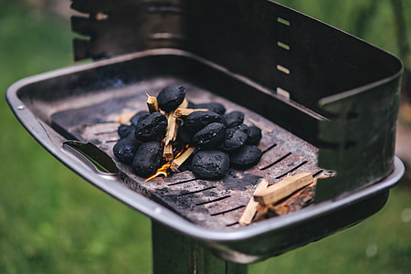 Pork and sausage on the grill thumbnail
