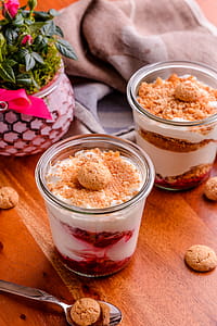 Two Strawberry Soft Served Filled Cups With Cookie Toppings thumbnail