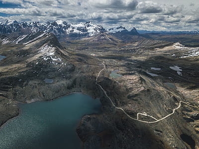 high angle photography of mountain during day time thumbnail
