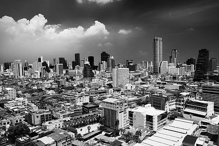 Wide-angle cityscape shot of the city of Bangkok in Thailand, this image was captured from the 25th floor of a hotel thumbnail