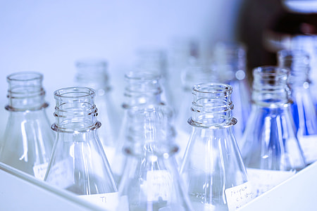 Chemistry bottles in laboratory thumbnail